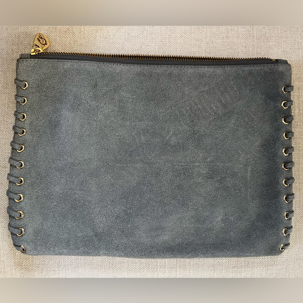 Beautiful gray suede clutch!  Great condition! - Picture 5 of 6